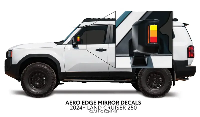 2024+ Aero Edge Mirror Decals For Land Cruiser 250 17