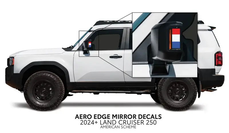 2024+ Aero Edge Mirror Decals For Land Cruiser 250 19