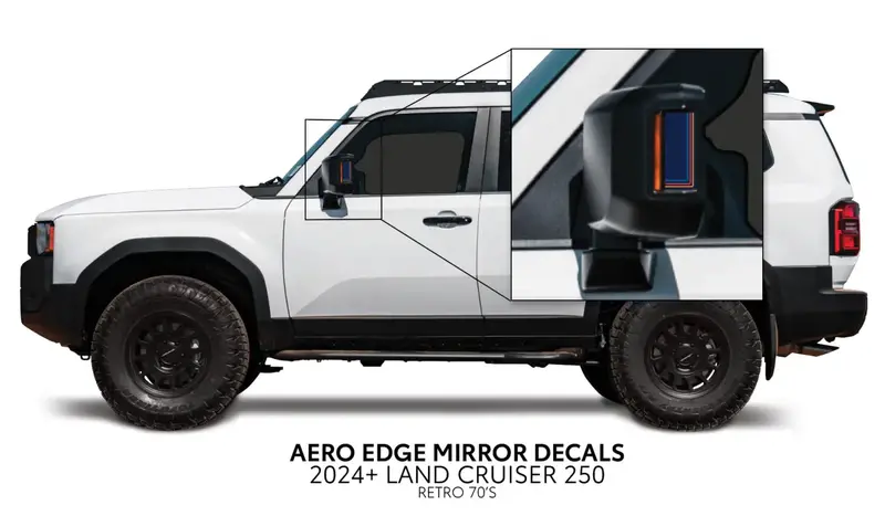 2024+ Aero Edge Mirror Decals For Land Cruiser 250 9