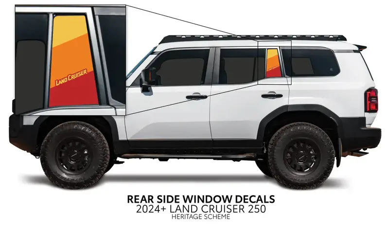 2024+  Rear Side Window Decal For Land Cruiser 250 1