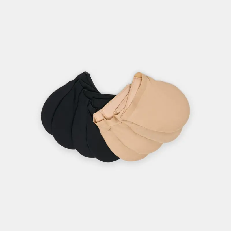 4 Pack Cushioned Mule Toe Cover Socks Tan Black 1