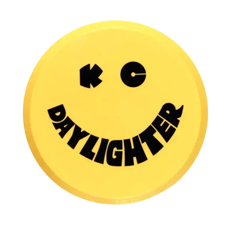 6" Hard Plastic Cover - Round - Single - Yellow / Black Kc Daylighter Logo - #5202 1