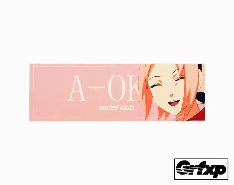 A-Ok Social Club Pink Girl Printed Sticker 1