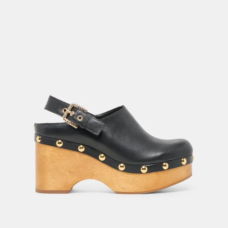 Adelan Clogs Black Leather 1