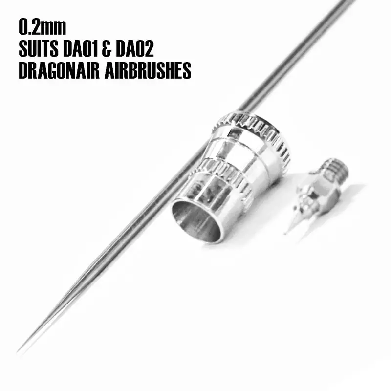 Airbrush Paint Nozzle Kit 0.2Mm, 0.3Mm, 0.5Mm -- Suits Da01/Da02 -- Dragonair 1