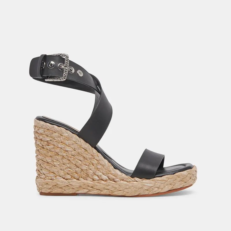 Aldona Wedges Black Leather - Re:Vita 1