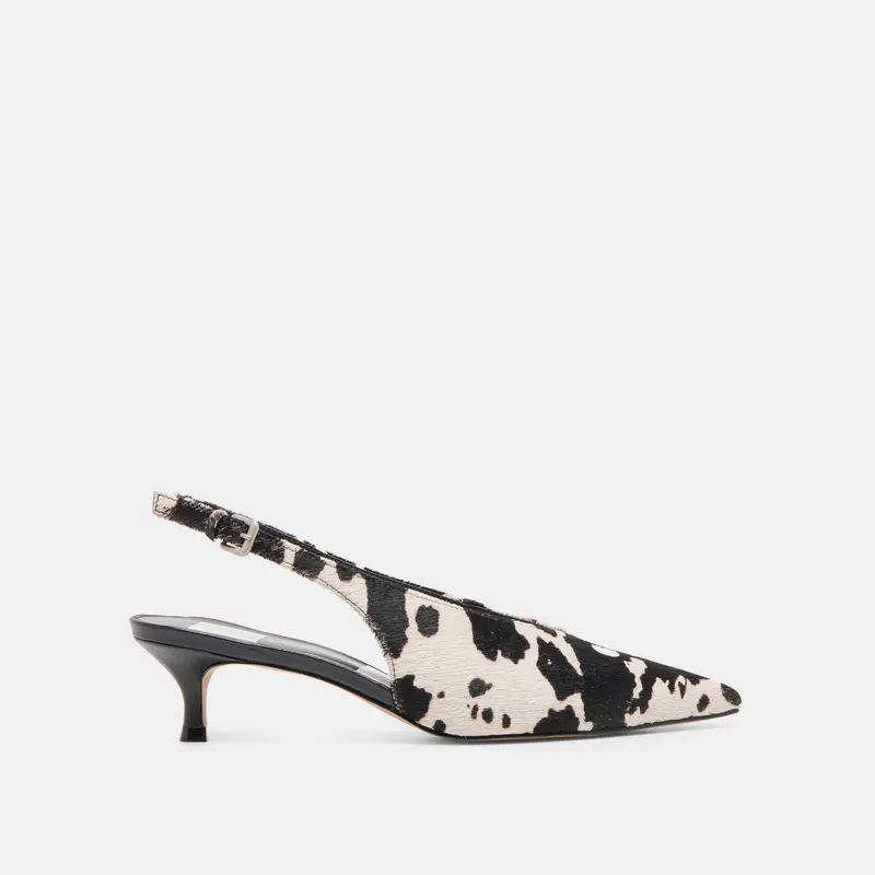 Alenna Heels Black White Taurus Calf Hair 1