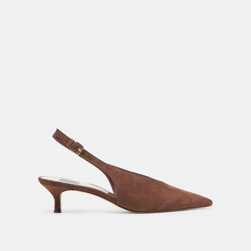 Alenna Heels Dk Brown Suede 1