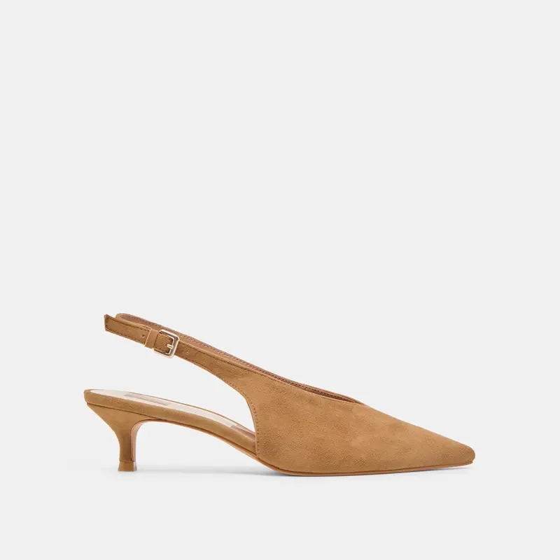 Alenna Heels Lt Brown Suede 1