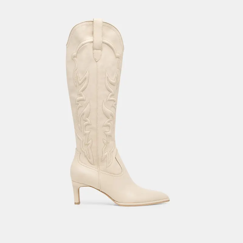 Alisa Boots Creme Leather 1