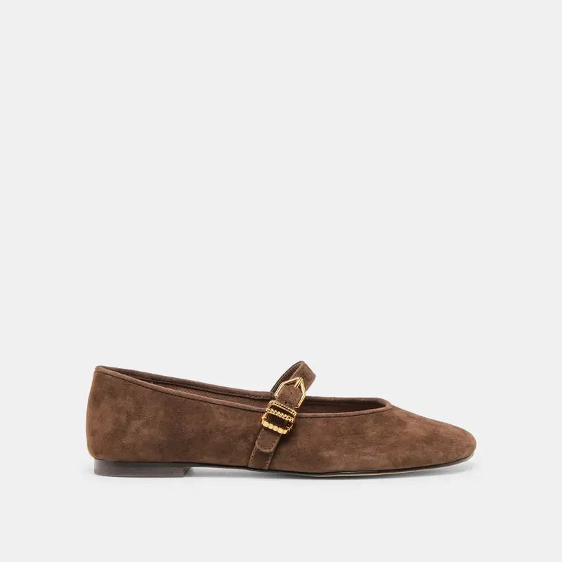 Alizza Ballet Flats Dk Brown Suede 1