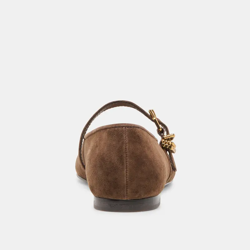 Alizza Ballet Flats Dk Brown Suede 10