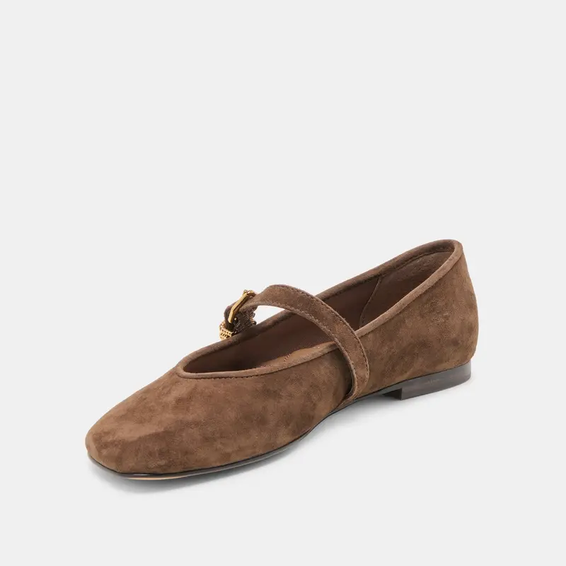 Alizza Ballet Flats Dk Brown Suede 7