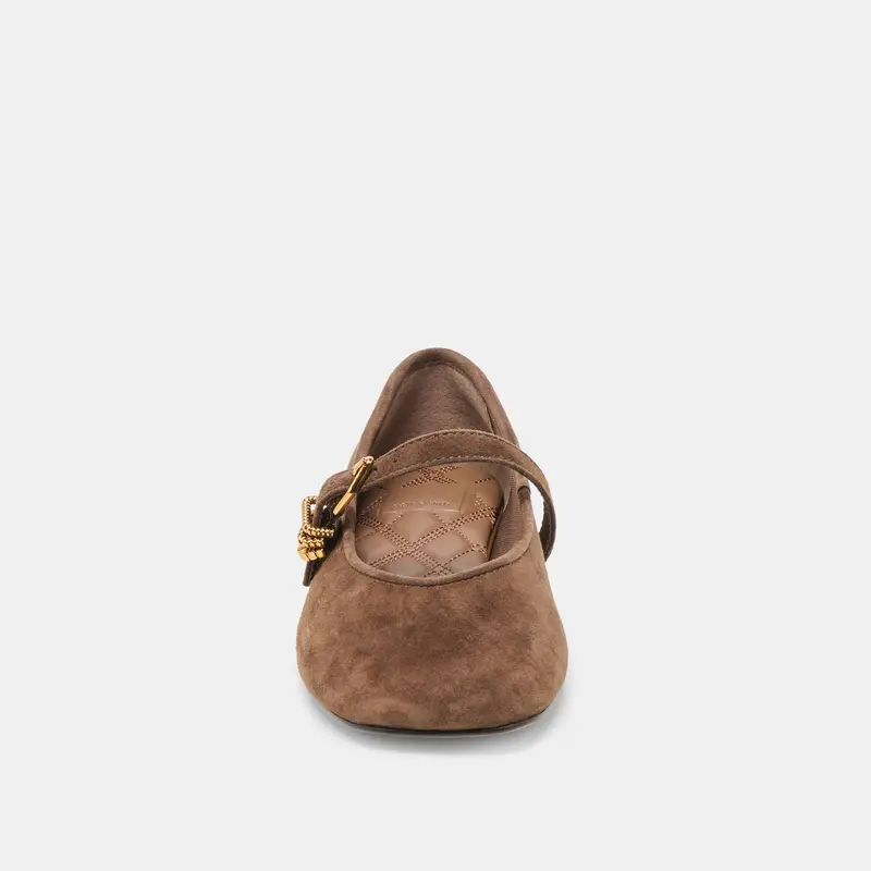 Alizza Ballet Flats Dk Brown Suede 9