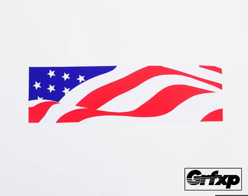American Flag Box Logo Printed Sticker 1