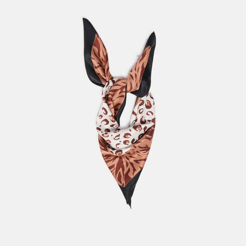 Animal Print Scarf Brown Multi 1