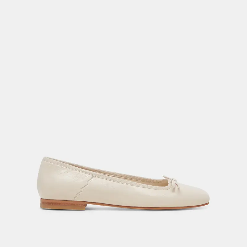 Anisa Ballet Flats Creme Crinkle Patent 1