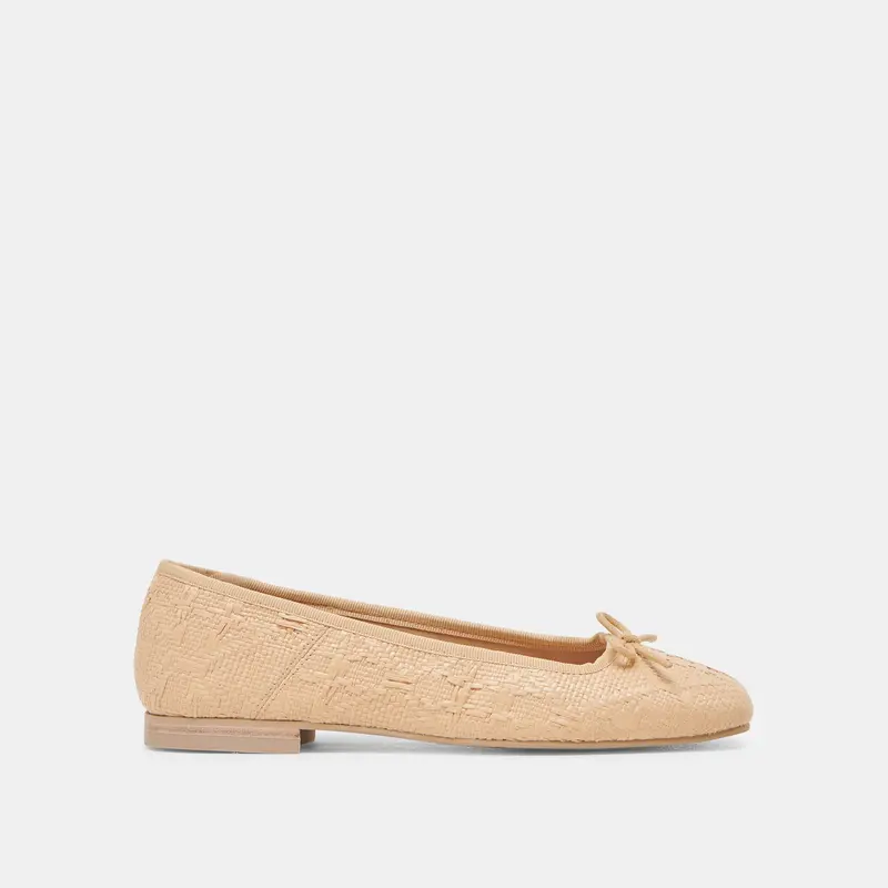 Anisa Ballet Flats Lt Natural Woven Raffia 1