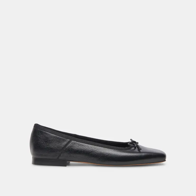 Anisa Wide Ballet Flats Black Leather - Re:Vita 1