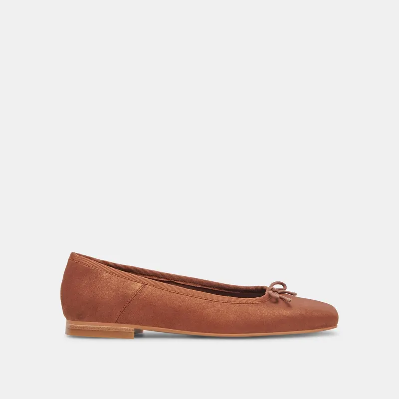 Anisa Wide Ballet Flats Copper Metallic Suede - Re:Vita 1
