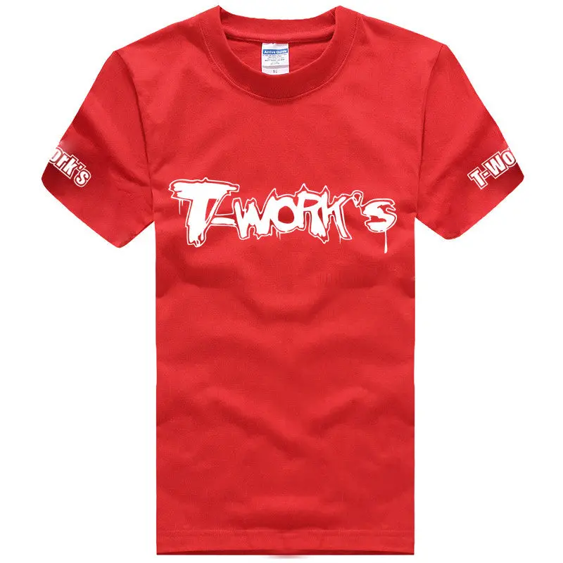 Ap-001-R  Team T-Work's T-Shirt Red Color ( White Logo ) 1
