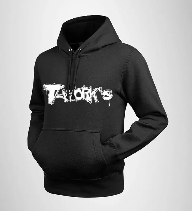 Ap-002-Bk  Team T-Work's Hooded Sweater Black Color ( White Logo ) 1