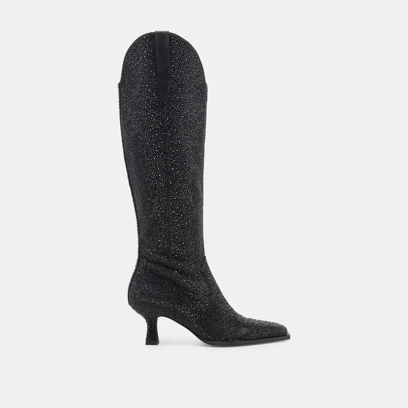 Ariana Crystal Boots Black Metallic Crystal 1