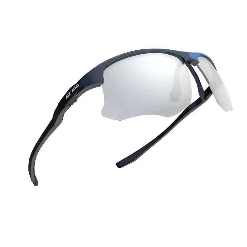 Ask Echo Golf Black Half Frame Sunglasses / Silver 1