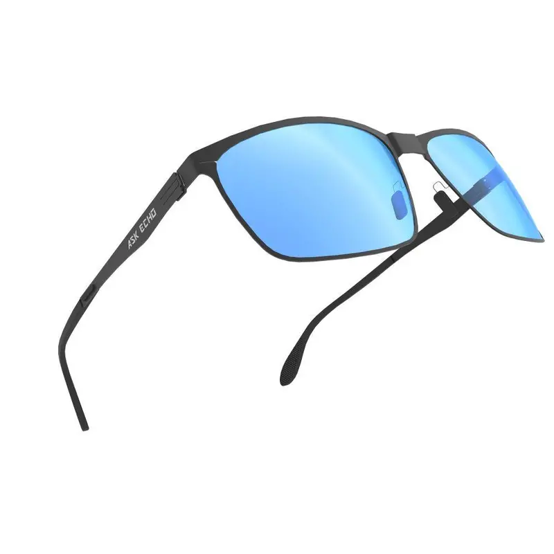 Ask Echo Golf Black Metal Frame Sunglasses / Revo Blue 1