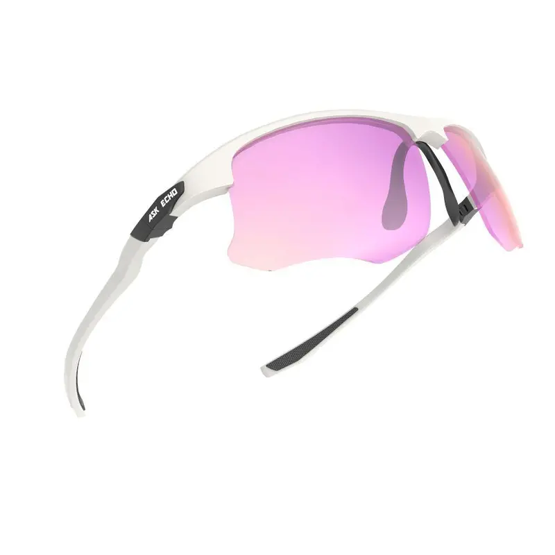 Ask Echo Golf White Half Frame Sunglasses / Pink 1