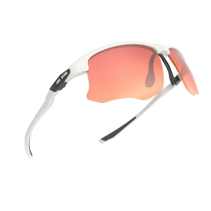 Ask Echo Golf White Half Frame Sunglasses / Revo Red 1