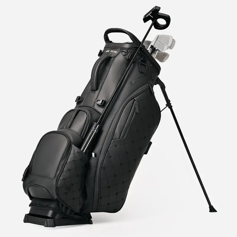 Ask Echo Prestige-14 Way Full Length Hybrid Leather Stand Bag / Black 1
