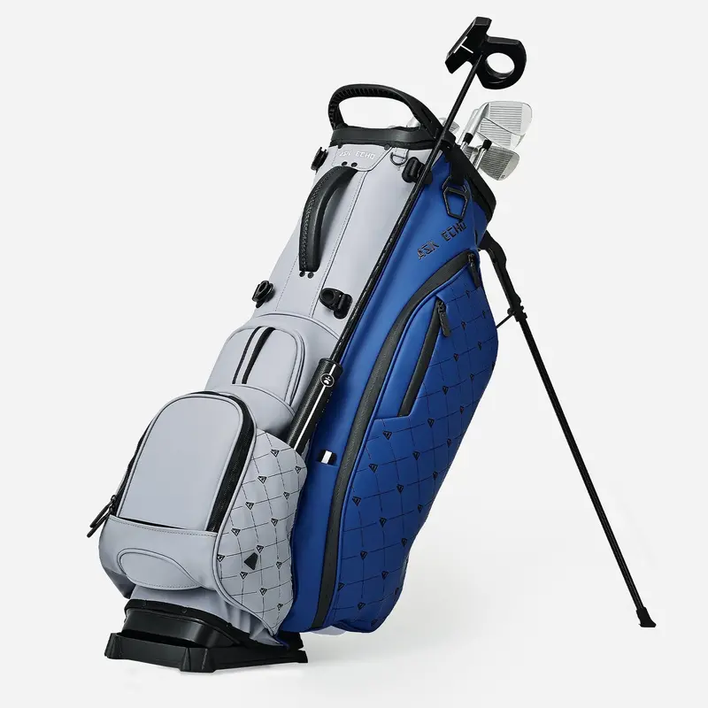 Ask Echo Prestige-14 Way Full Length Hybrid Leather Stand Bag / Navy 1