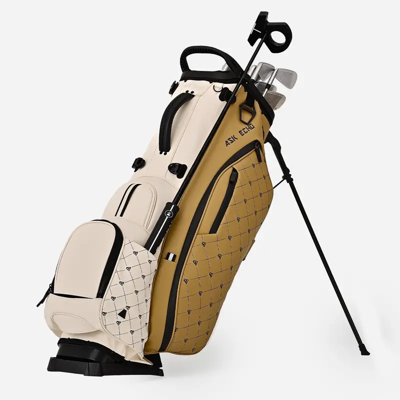 Ask Echo Prestige-14 Way Full Length Hybrid Leather Stand Bag / Toasted Alomnd 1