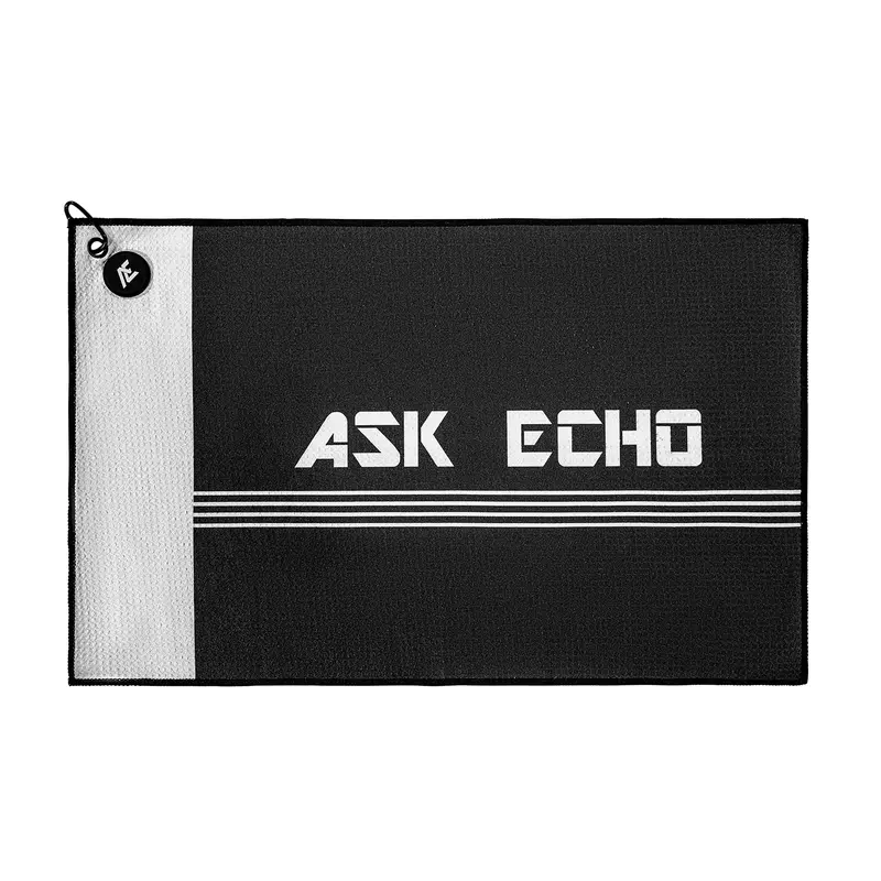Ask Echo Waffle Weave Microfiber With Magnetic Golf Cotton Towel / Black 1