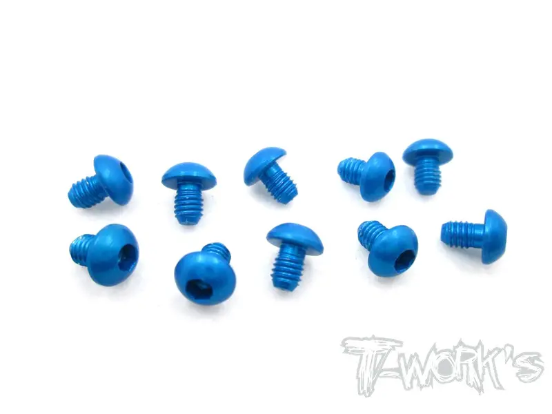 Ass-304Bb 7075-T6 Hex. Socket Button Head Screw(Blue) 3X4mm 10Pcs. 1