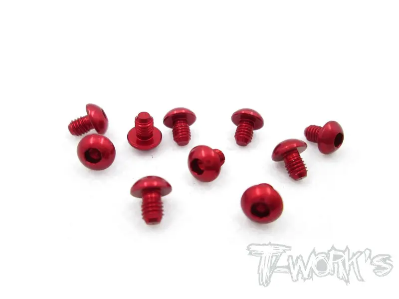 Ass-304Br 7075-T6 Hex. Socket Button Head Screw(Red) 3X4mm 10Pcs. 1