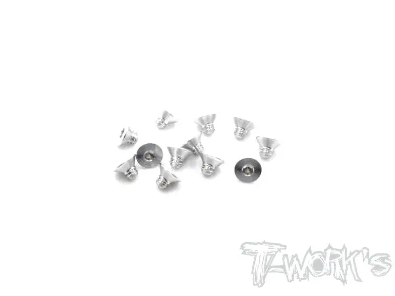Ass-304Cs 7075-T6 Hex. Countersink Screw (Silver) 3Mm X 4Mm 12Pcs. 1