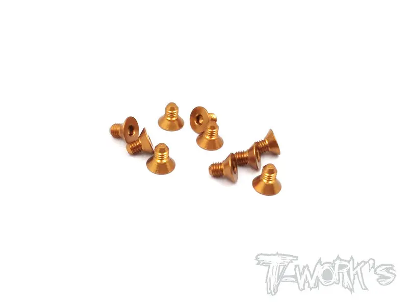 Ass-305Co 7075-T6 Hex. Countersink Screw (Orange) 3Mm X 5Mm 10Pcs. 1