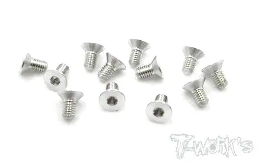 Ass-305Cs 7075-T6 Hex. Countersink Screw (Silver) 3Mm X 5Mm 12Pcs. 1