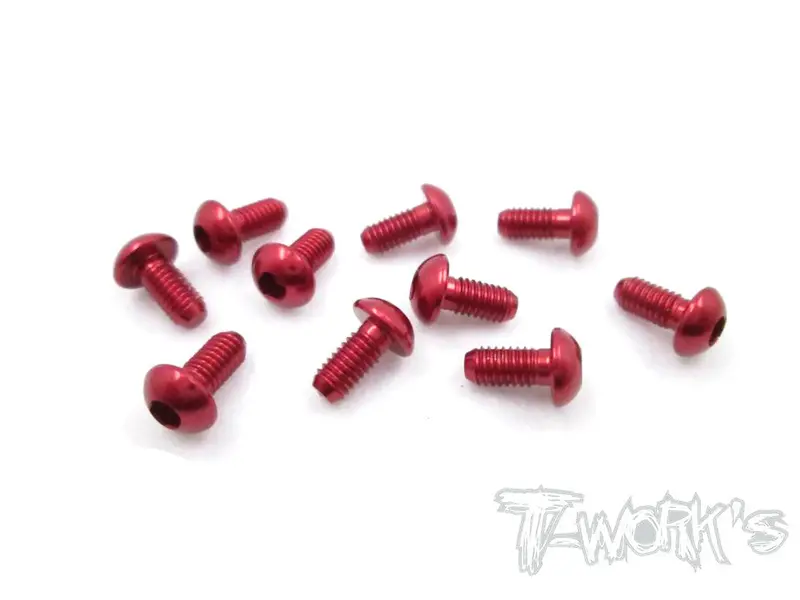 Ass-306Br 7075-T6 Hex. Socket Button Head Screw(Red) 3X6mm 10Pcs. 1