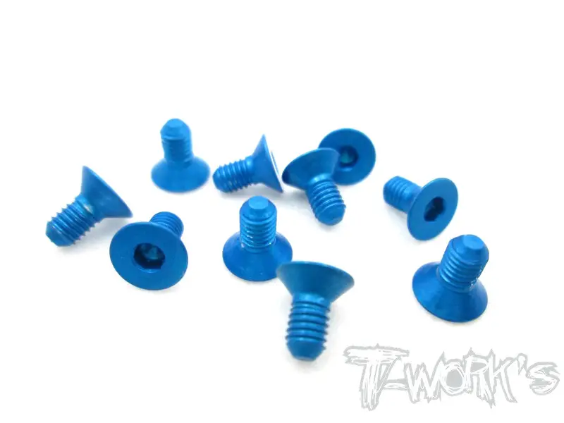 Ass-306Cb 7075-T6 Hex. Countersink Screw (Blue) 3Mm X 6Mm 10Pcs. 1
