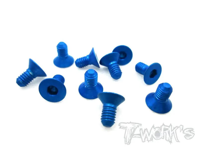 Ass-306Cdb 7075-T6 Hex. Countersink Screw (Dark Blue) 3Mm X 6Mm 10Pcs. 1