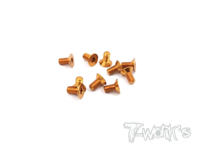 Ass-306Co 7075-T6 Hex. Countersink Screw (Orange) 3Mm X 6Mm 10Pcs. 1