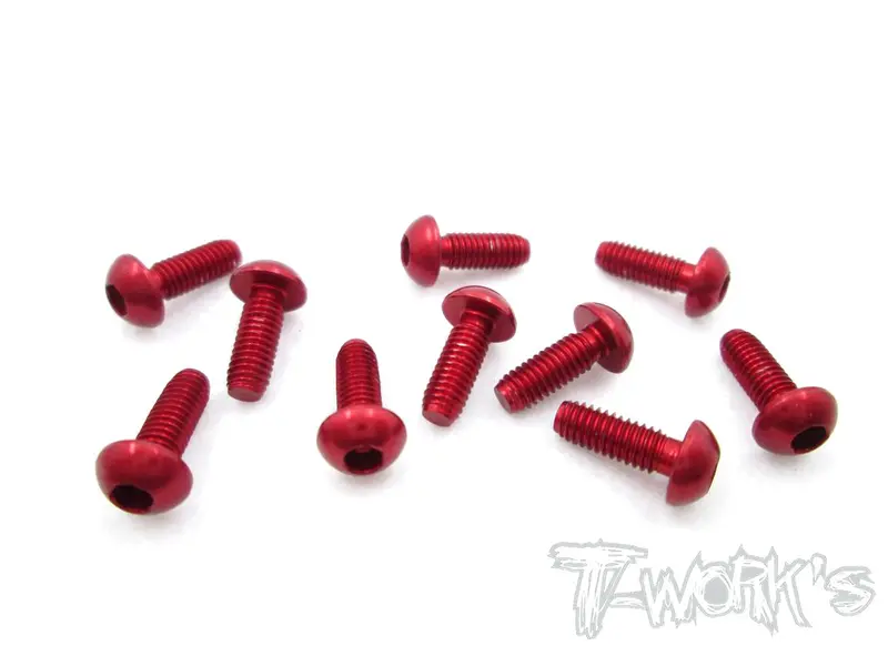 Ass-308Br 7075-T6 Hex. Socket Button Head Screw(Red) 3X8mm 10Pcs. 1
