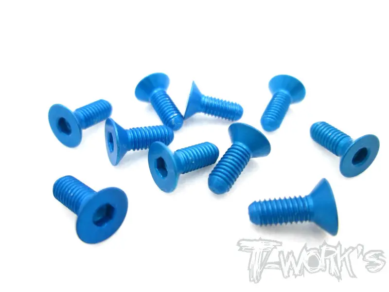 Ass-308Cb 7075-T6 Hex. Countersink Screw (Blue) 3Mm X 8Mm 10Pcs. 1
