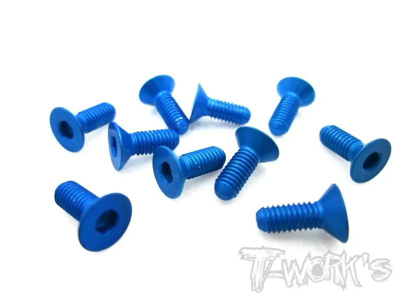 Ass-308Cdb 7075-T6 Hex. Countersink Screw (Dark Blue) 3Mm X 8Mm 10Pcs. 1