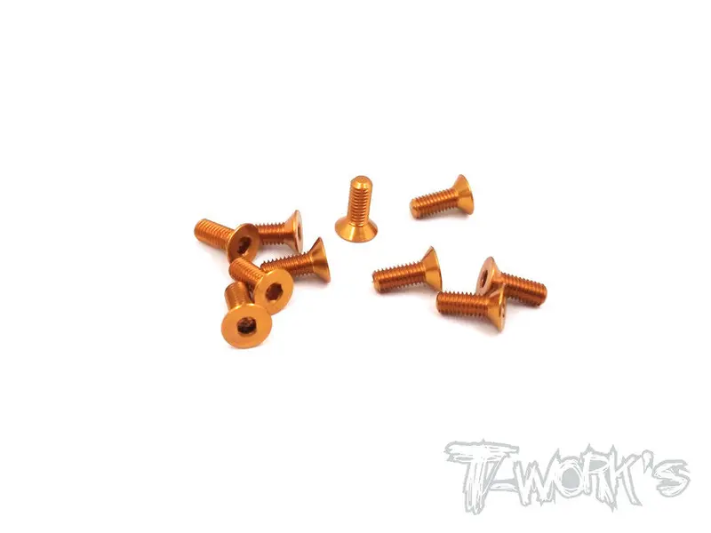 Ass-308Co 7075-T6 Hex. Countersink Screw (Orange) 3Mm X 8Mm 10Pcs. 1