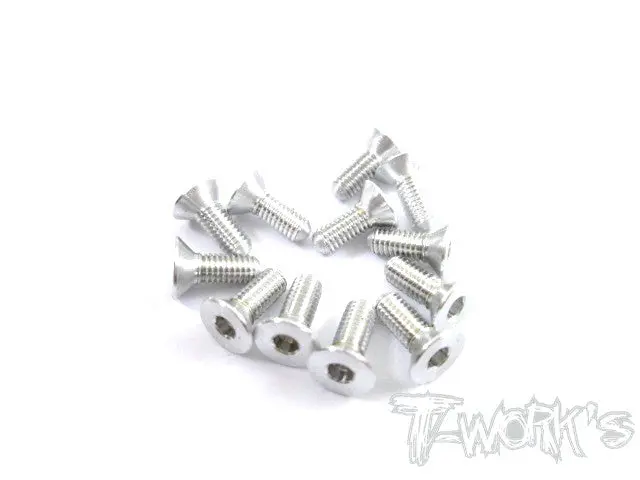 Ass-308Cs 7075-T6 Hex. Countersink Screw (Silver) 3Mm X 8Mm 12Pcs. 1