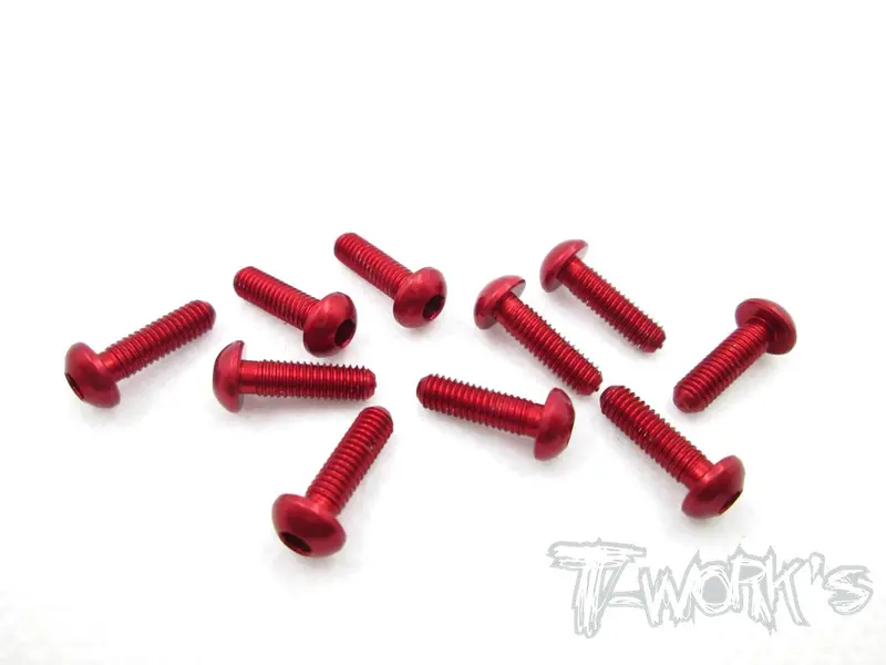 Ass-310Br 7075-T6 Hex. Socket Button Head Screw(Red) 3X10mm 10Pcs. 1